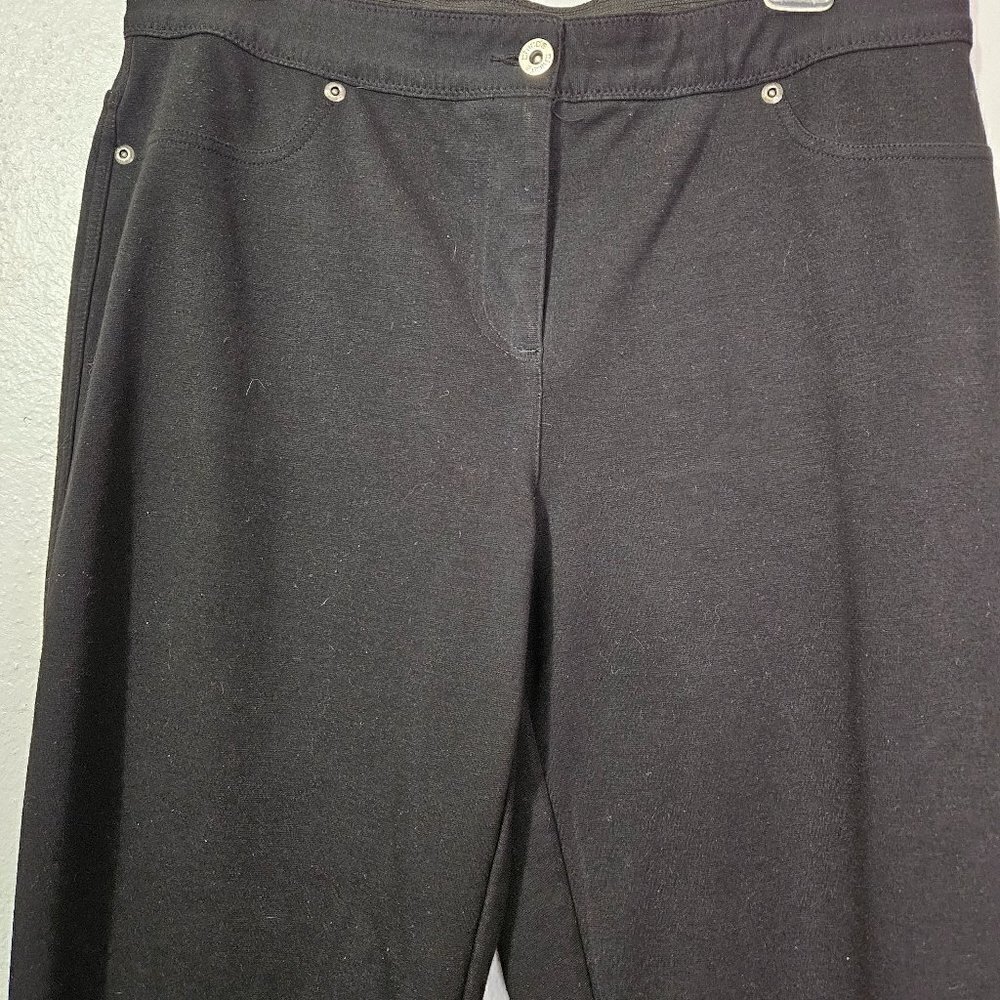 CHICO'S WOMEN BLACK CASUAL HIGH RISE ACTIVE WEAR PANTS. SIZE 2 - Picture 2 of 7